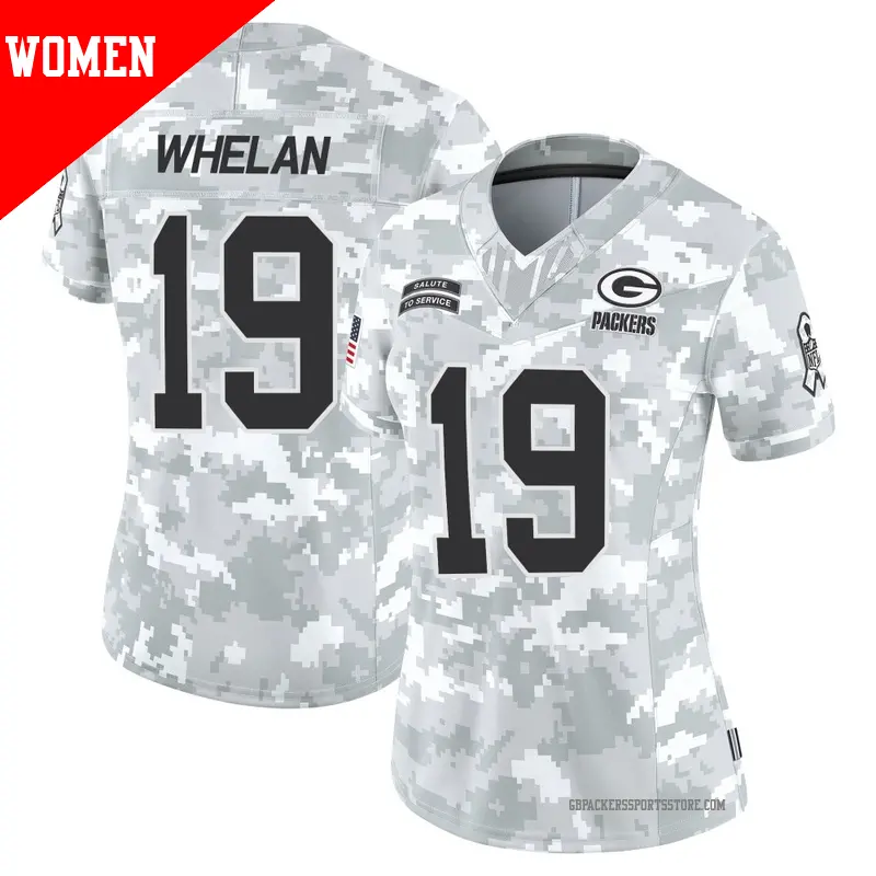 Women's ＃19 Daniel Whelan Green Bay Packers Limited Arctic Camo 2024 Salute to Service Jersey