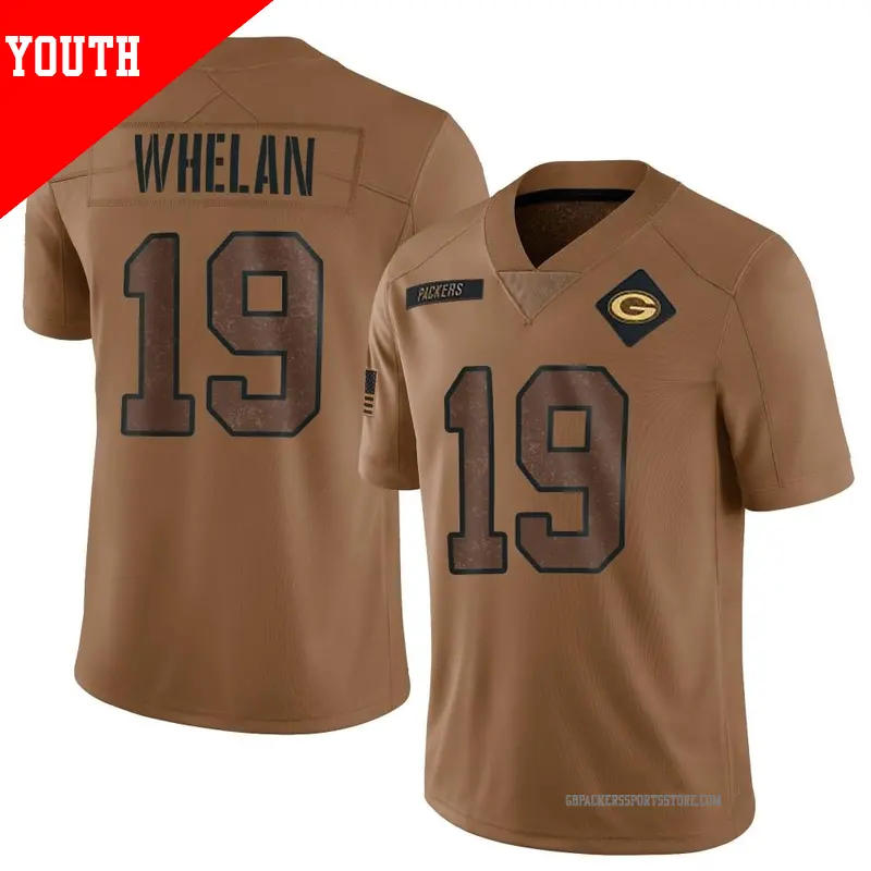 Youth ＃19 Daniel Whelan Green Bay Packers Limited Brown 2023 Salute To Service Jersey